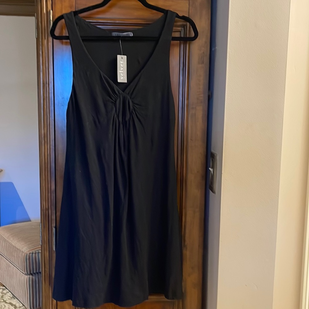 Velvet Graham Spencer Black Cotton Lined A Line Dress NWT